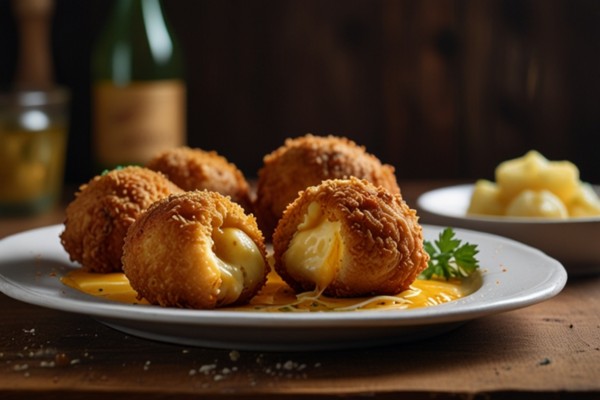 Bolinho de Frango com Batata Recheada com Queijo