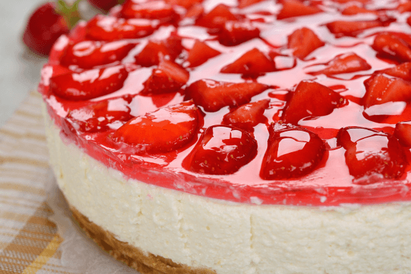 Cheesecake de Morango Sem Forno