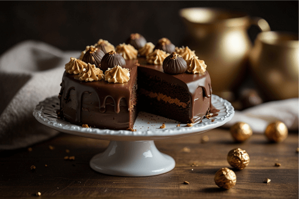 Torta de Ferrero Rocher com Ganache Cremosa