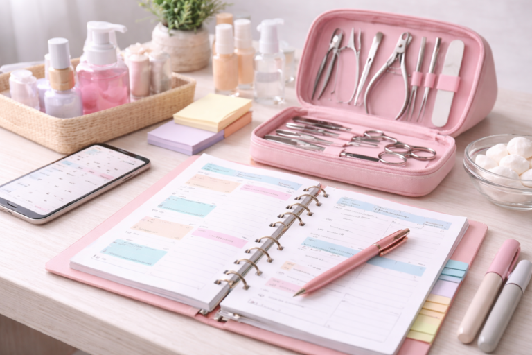 Organização de rotina para manicure e pedicure iniciante: como se planejar para treinar, atender e evoluir sem se perder